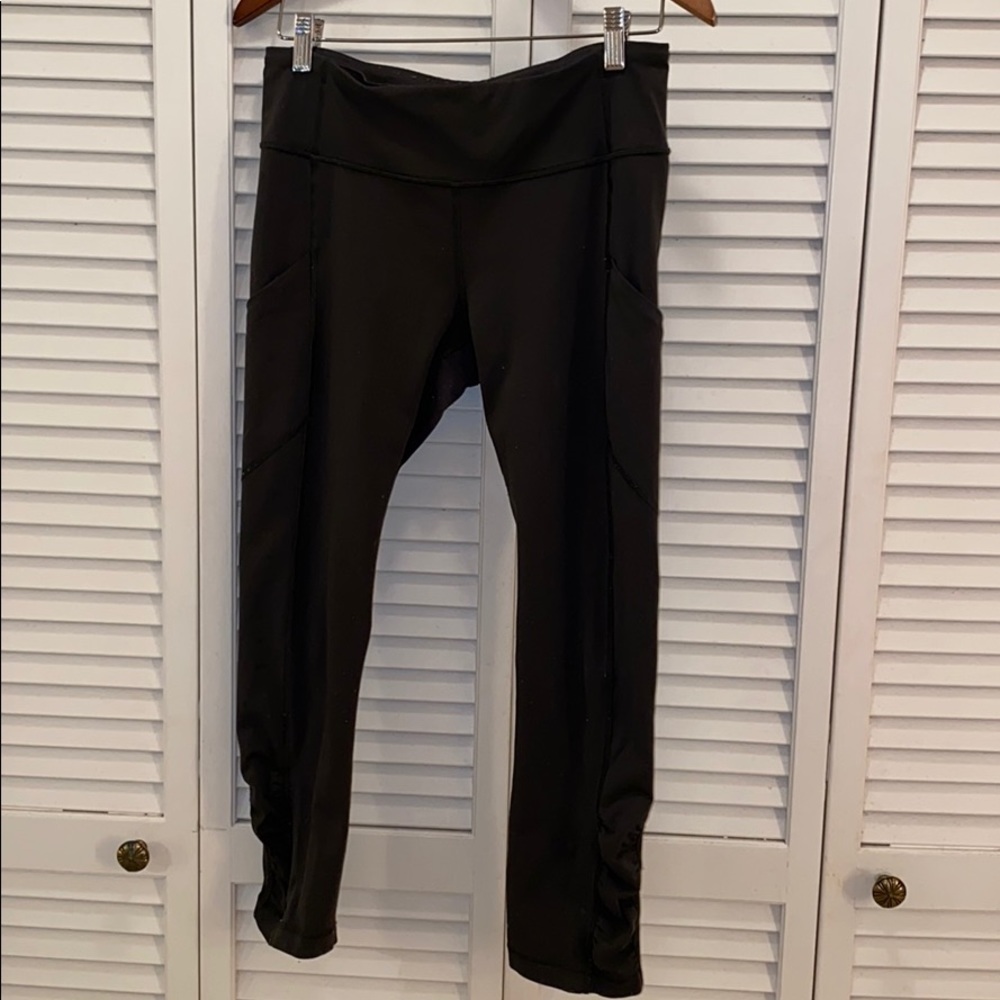 Lululemon leggings w/ ruching - deep Olive color